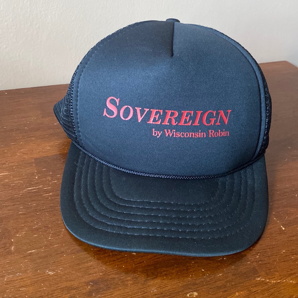 Black Trucker Hat “Sovereign by Wisconsin Robin”